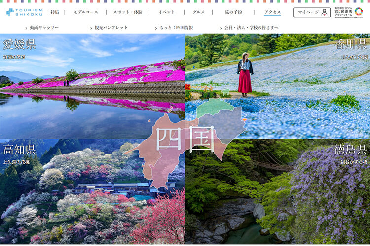 一般社団法人四国ツーリズム創造機構様<br>四国公式観光サイト分析イメージ